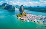 Stilted houses of Koh Panyee floating village in Phang Nga Bay