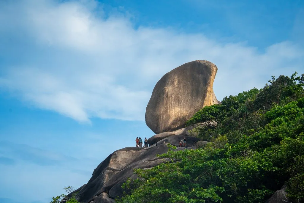 Sail Rock, a granite boulder balanced on a ridge above the jungle on Ko Similan