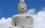 Giant white marble Big Buddha statue in Phuket