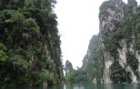 Longtail boat expedition across a Khao Sok jungle lake