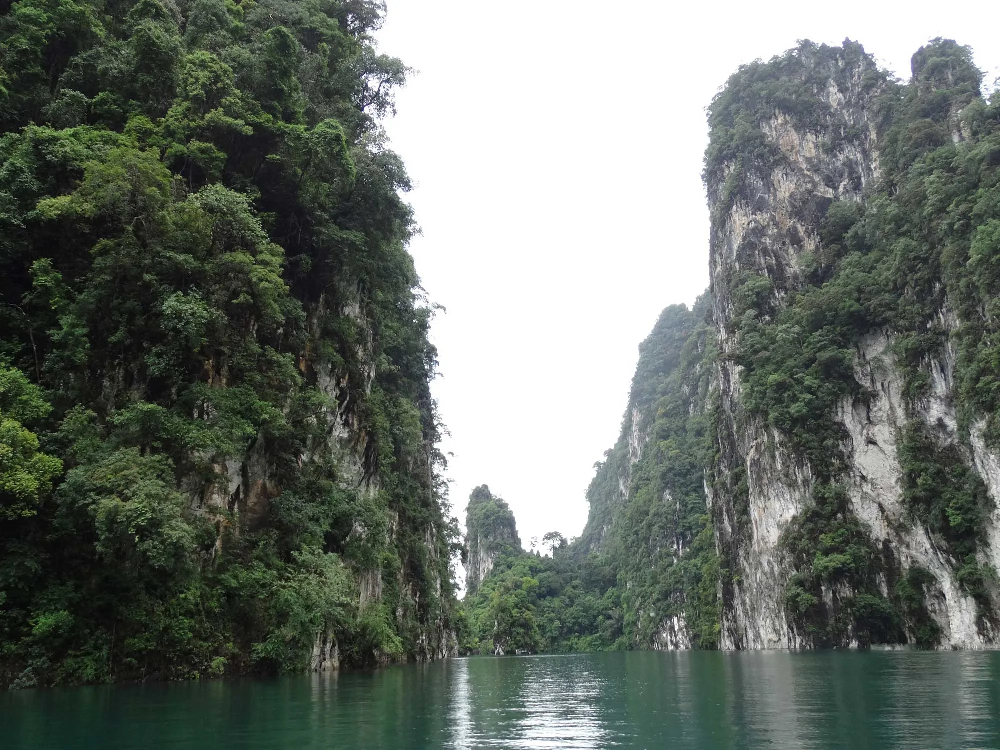 Longtail boat expedition across a Khao Sok jungle lake