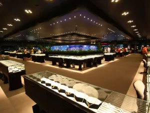 Gems and jewelry exhibition display in Phuket