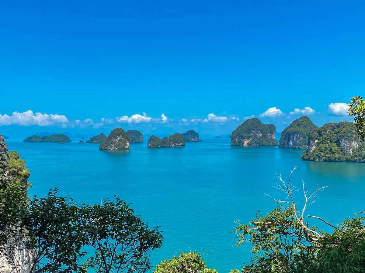 Krabi island-hopping excursion boat on turquoise water