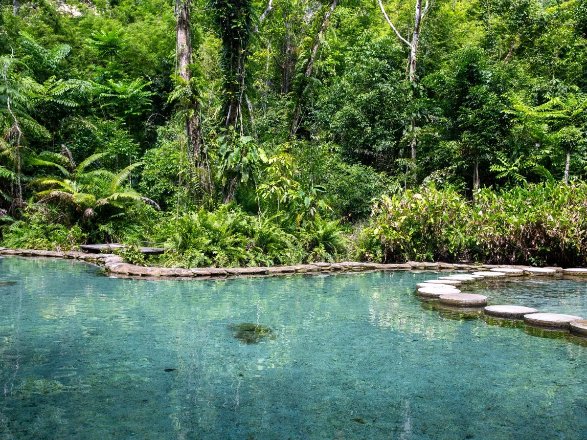 Ban Nam Rad Watershed Forest waterfall pool in Khao Sok