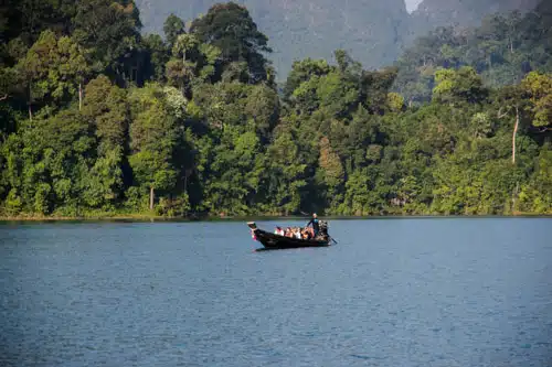 Traditional longtail boat tour on a Khao Sok lake