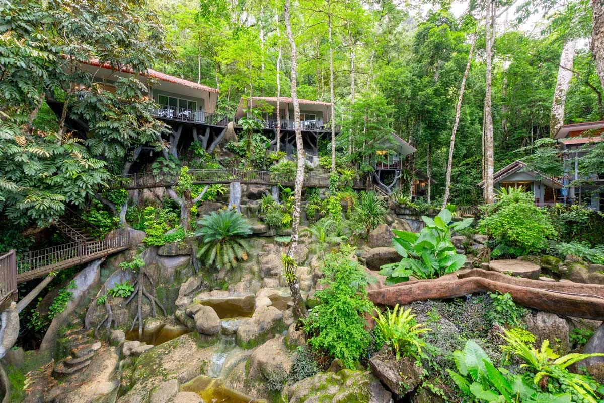 Spend the night at Rock and Tree House Resort Khao Sok