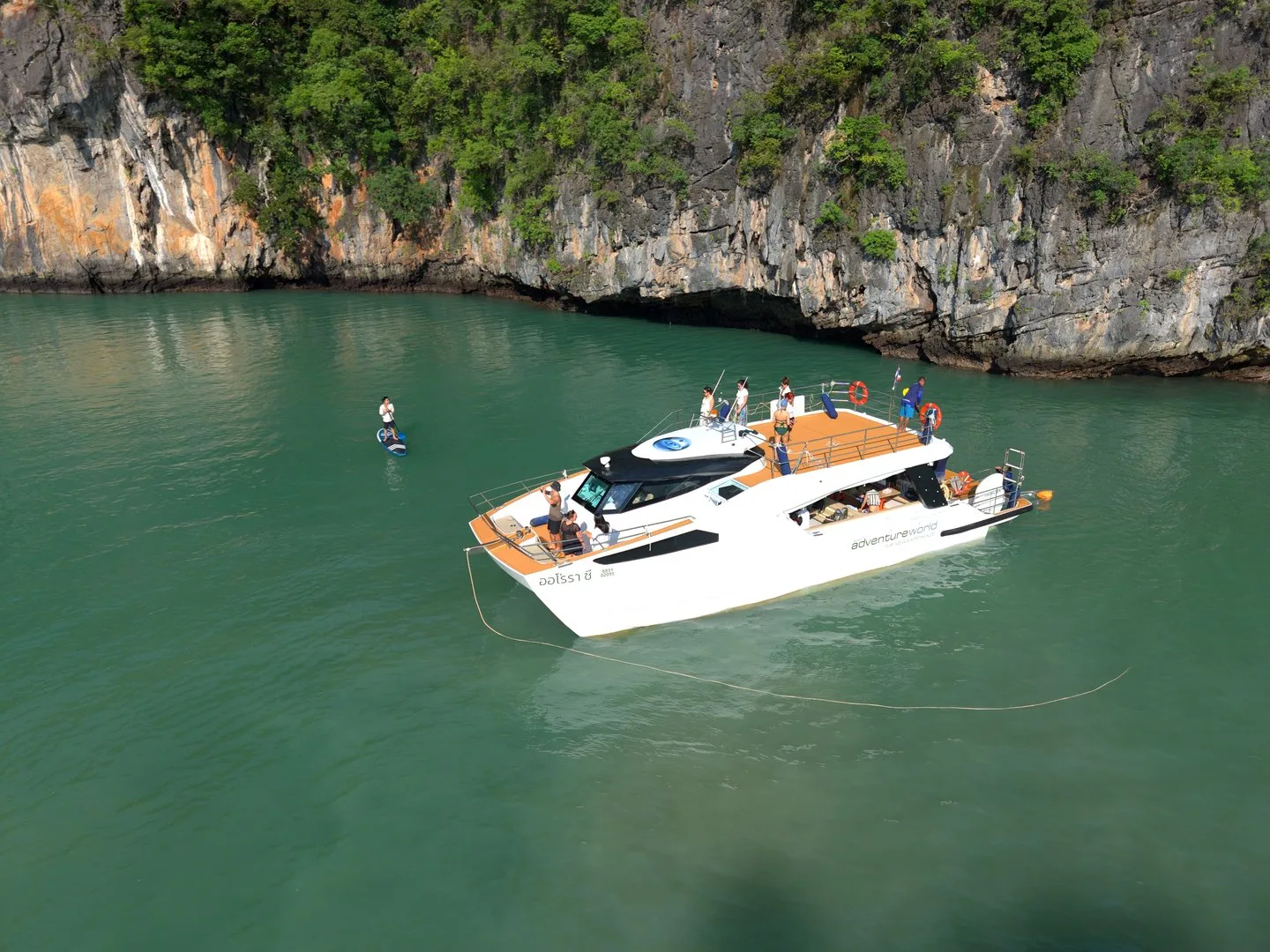 Catamaran Silhouetted Against The Sunset On A Phang Nga Bay Cruise From Khao Lak